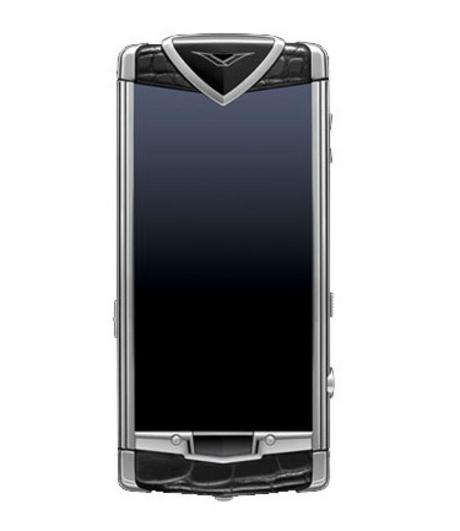 Vertu 002W874 Constellation Polished Stainless Steel Sapphire Screen Black Alligator Skin - фото 1