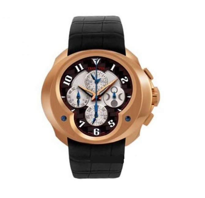 Franc Vila FVa12-9A Gold Case Alligator Strap Complication Chronograph Quantieme Grand Sport