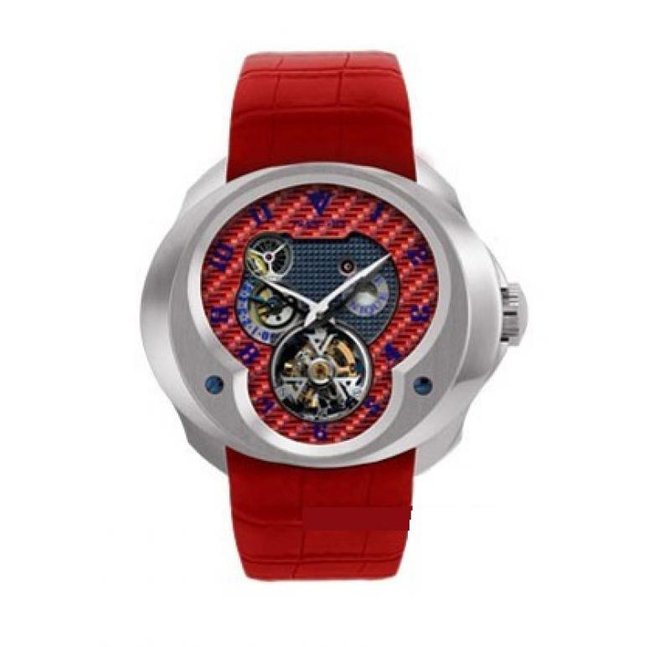 Franc Vila FVa №1 Red Blue Dial Montre Contemporaine Grande Complication Tourbillon Planetaire White Gold