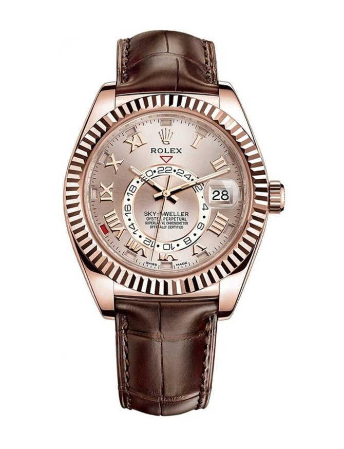 Rolex 326135 Sundust Roman Sky-Dweller 42 mm Everose Gold