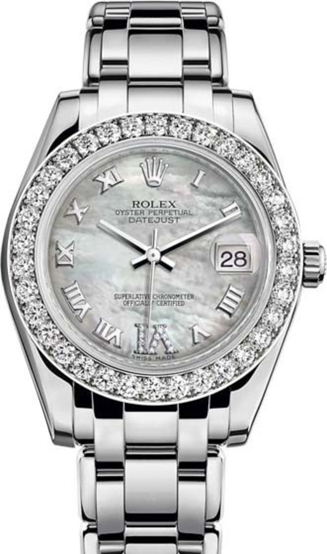 Rolex 81299-0031 Datejust Ladies Pearlmaster White Gold 34 mm 