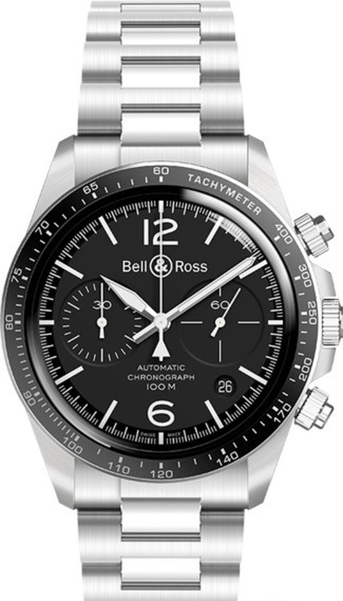 Bell & Ross BRV294-BL-ST/SST Vintage BR V2-94 Black Steel