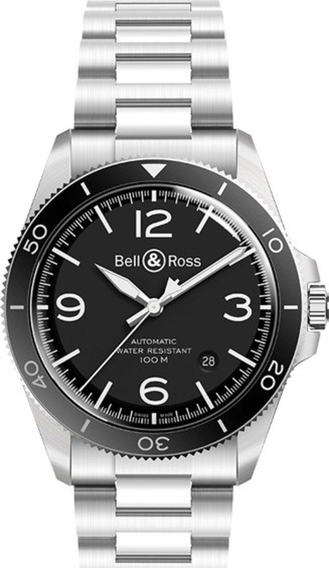 Bell & Ross BRV292-BL-ST/SST Vintage BR V2-92 Black Steel