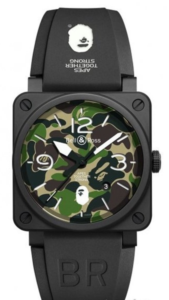 Bell & Ross BR0392-BAPE-GN-CE Aviation Green Camo 