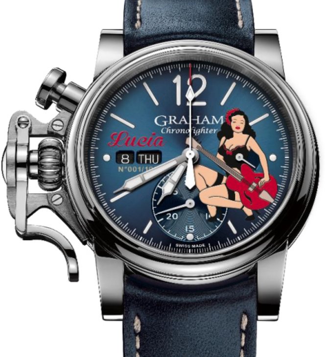 Graham 2CVAS.U11A Chronofighter Vintage Nose Art Ltd Lucia